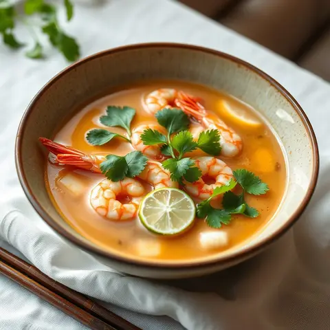Prawn Tom Yum. AI-generated photo.