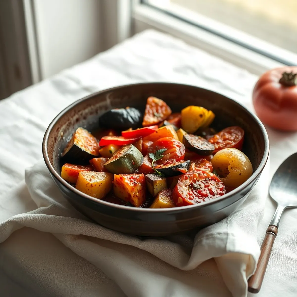 AI-generated photo Provençal Ratatouille. AI-generated photo.