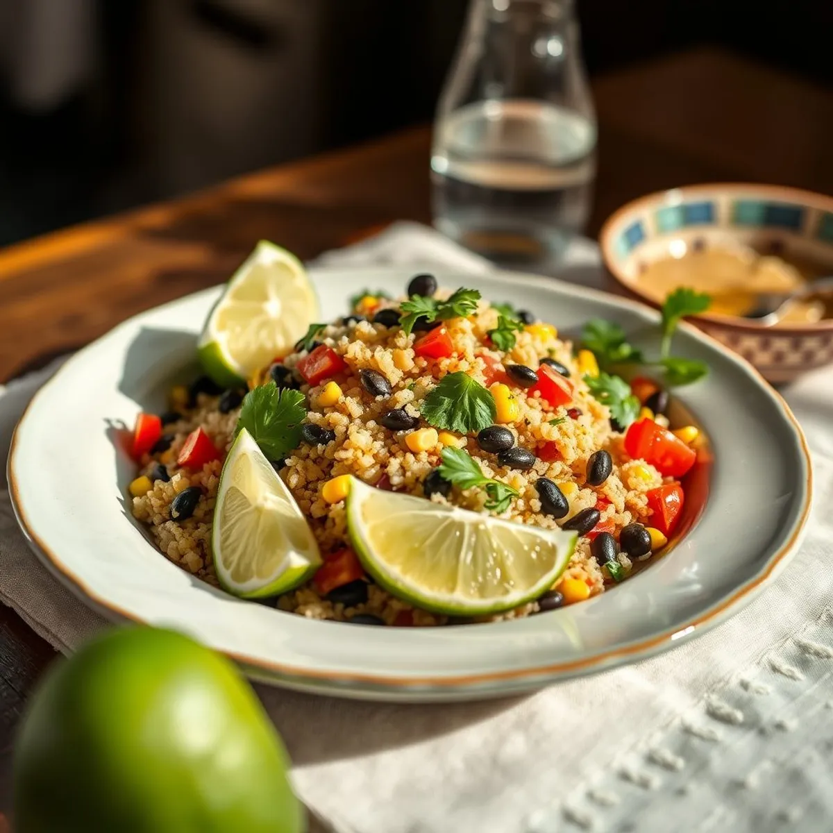 AI-generated photo Quinoa Lime Salad. AI-generated photo.
