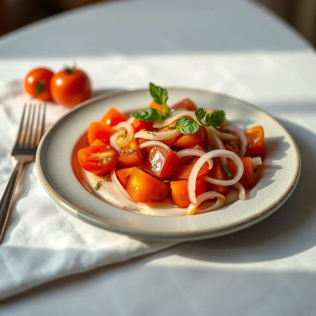 AI-generated photo Tomato salad. AI-generated photo.