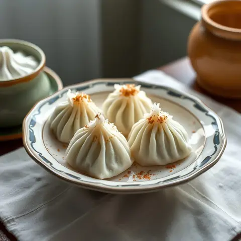 Coconut dumplings. AI-generated photo.
