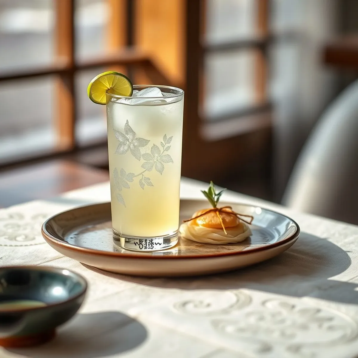 AI-generated photo Sake lime highball. AI-generated photo.