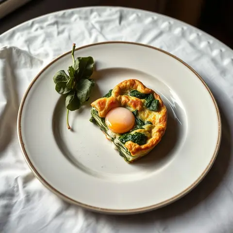Greens pie. AI-generated photo.