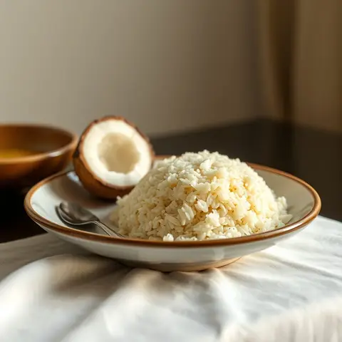 Arroz de coco. AI-generated photo.