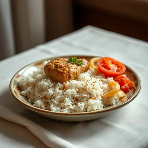 Chicken kabsa. AI-generated photo.