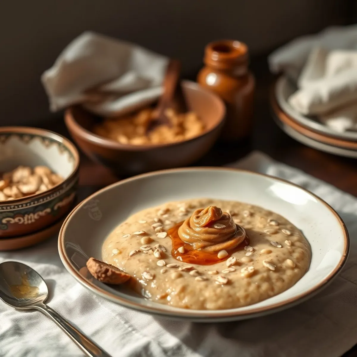 AI-generated photo Millet porridge. AI-generated photo.