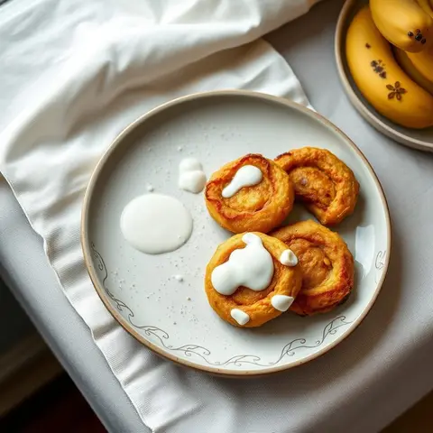 Banana fritters. AI-generated photo.