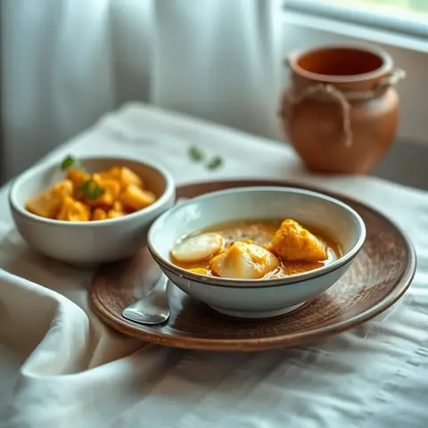 Fish curry. AI-generated photo.