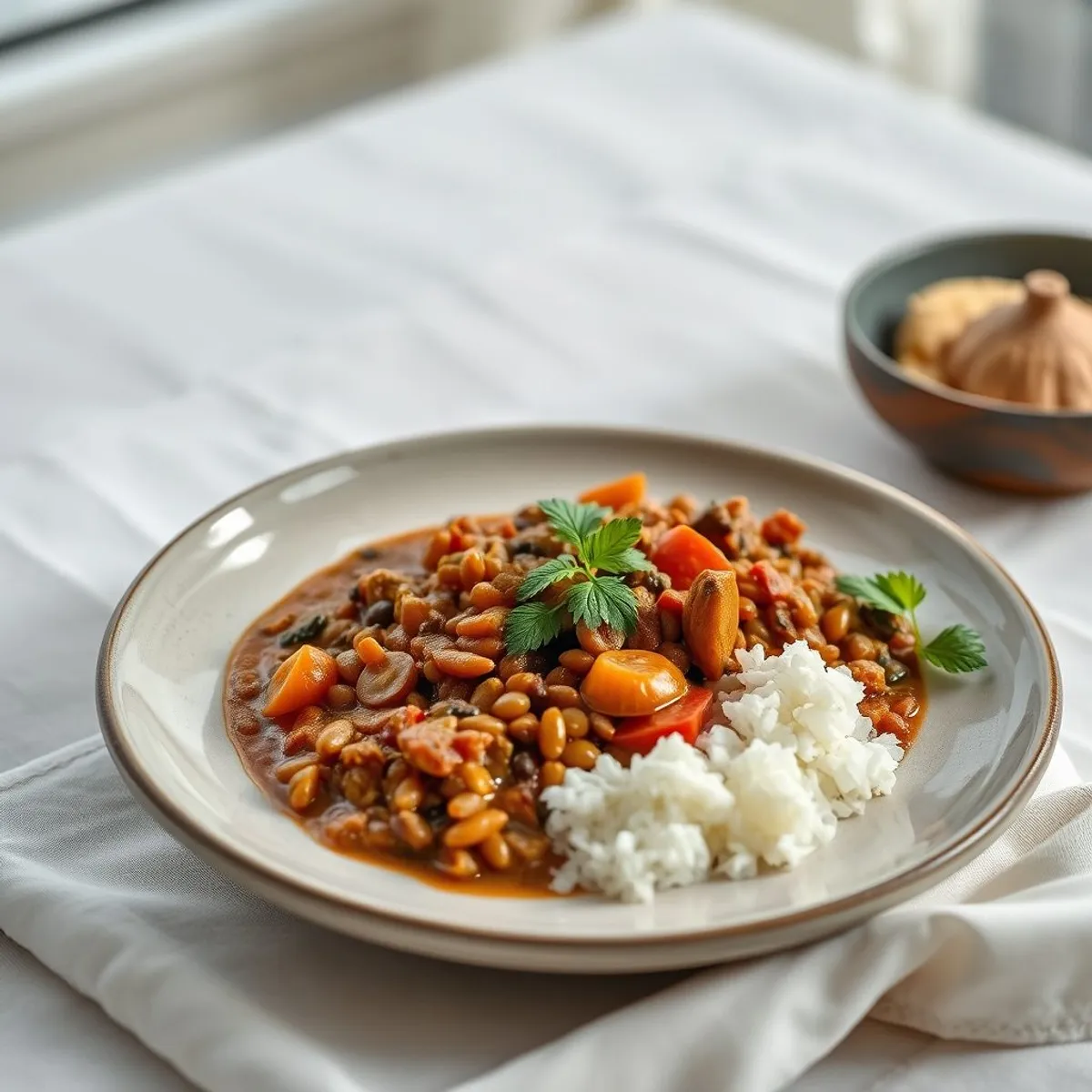 AI-generated photo Lentil curry. AI-generated photo.