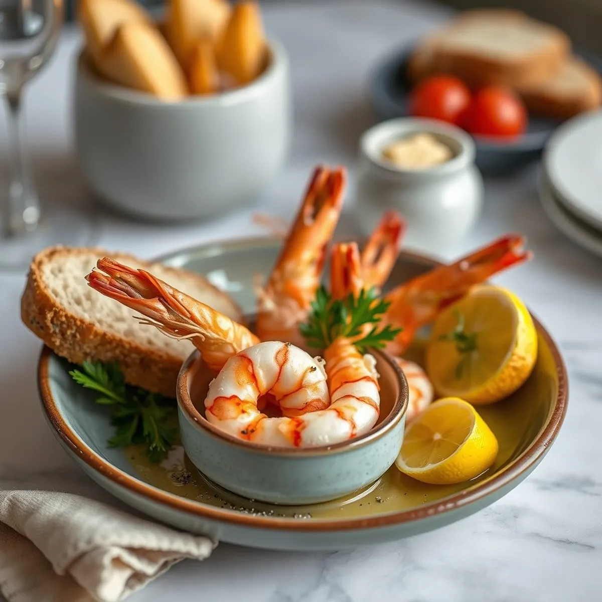 AI-generated photo Christmas prawns. AI-generated photo.