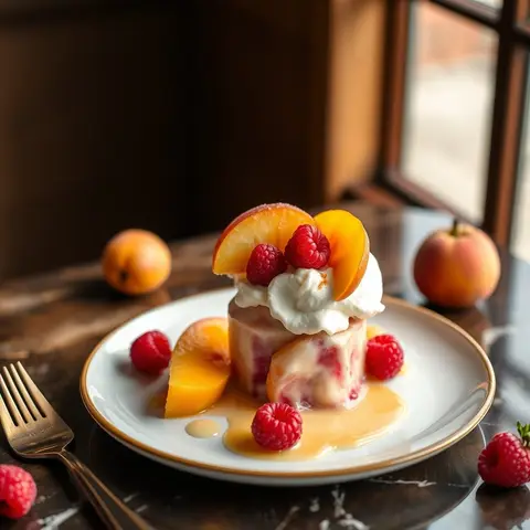 Peach Melba. AI-generated photo.