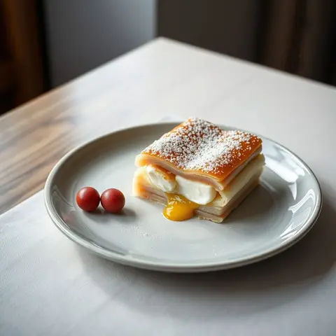 Topfenstrudel. AI-generated photo.