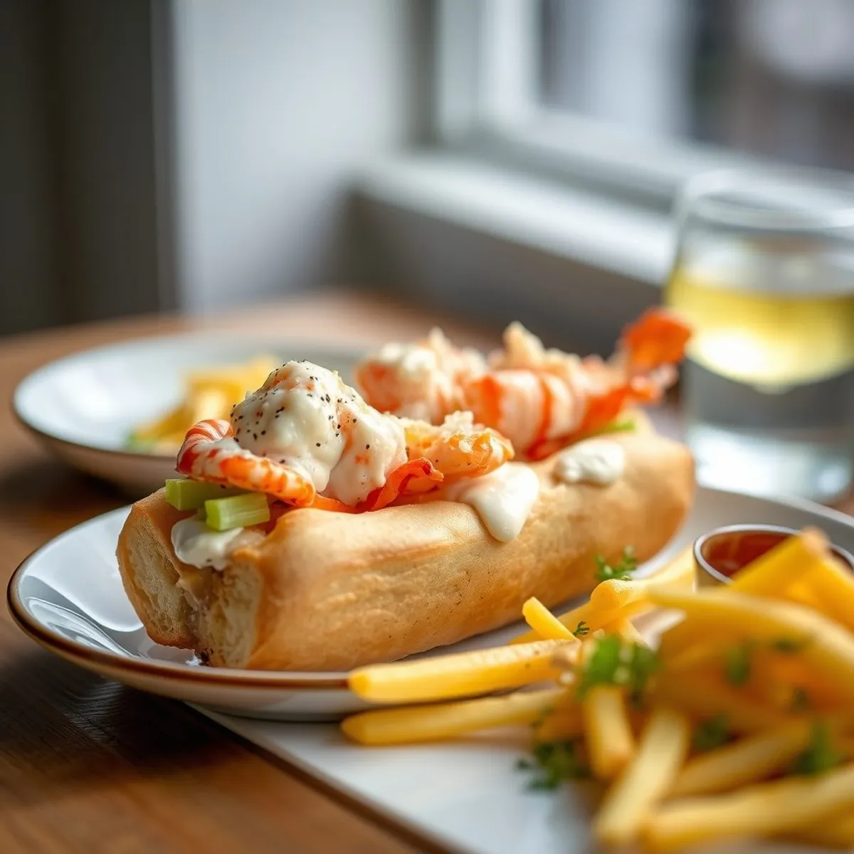 AI-generated photo Lobster roll. AI-generated photo.