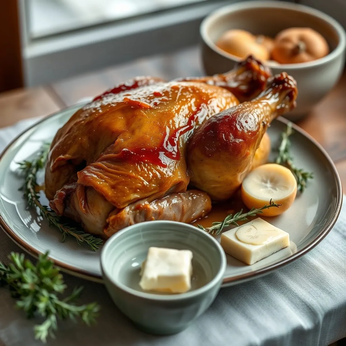AI-generated photo Maple roast turkey. AI-generated photo.