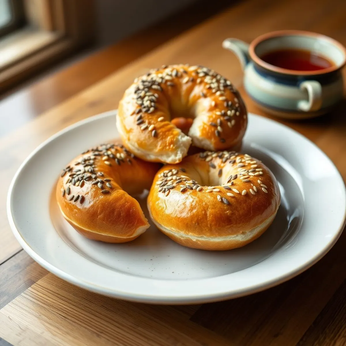AI-generated photo Montreal bagels. AI-generated photo.