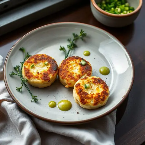 Salt cod cakes. AI-generated photo.