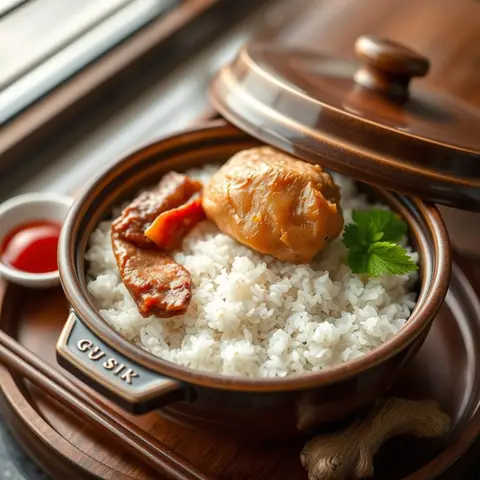 Claypot rice. AI-generated photo.