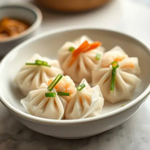Shrimp siu mai. AI-generated photo.