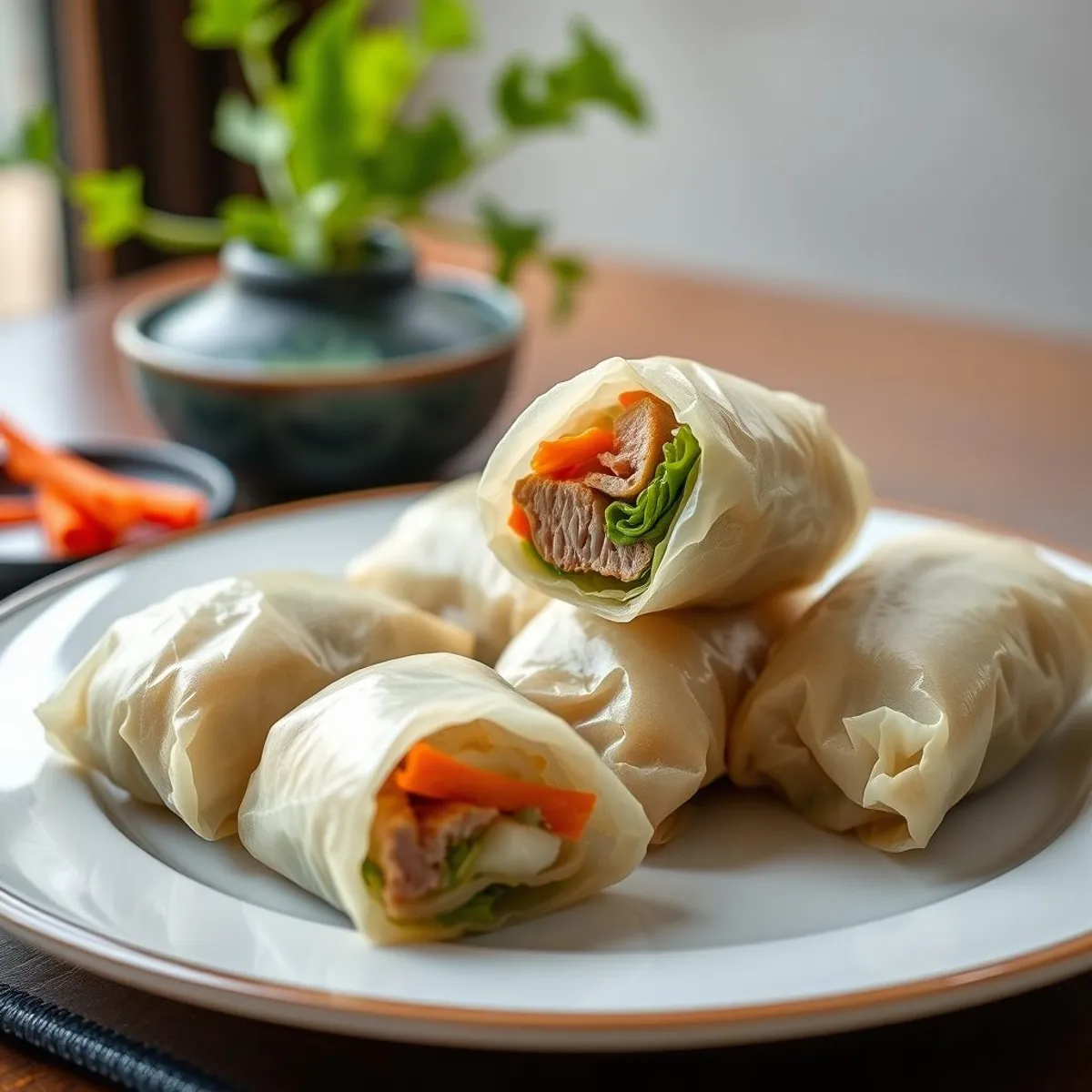 AI-generated photo Spring rolls. AI-generated photo.