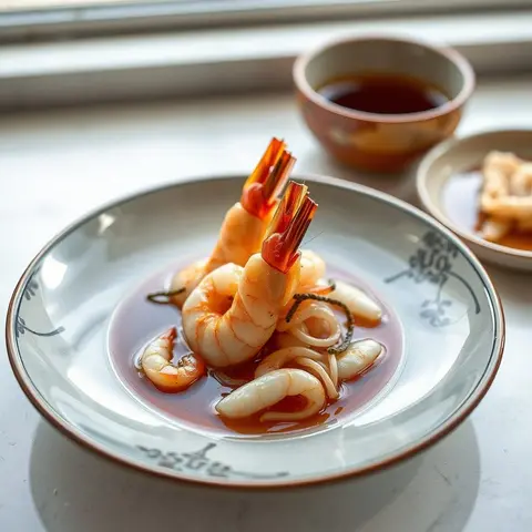 Tea shrimp. AI-generated photo.