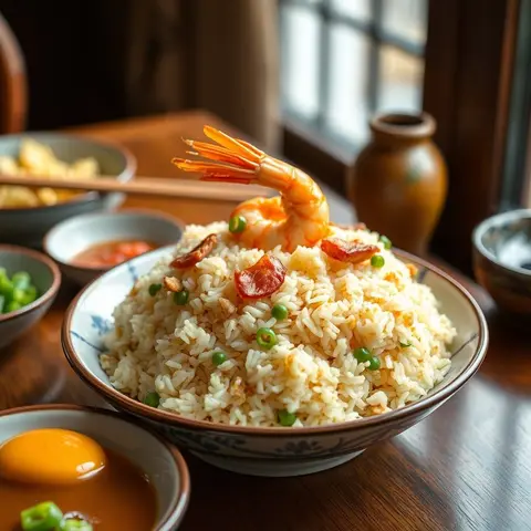 Yangzhou fried rice. AI-generated photo.