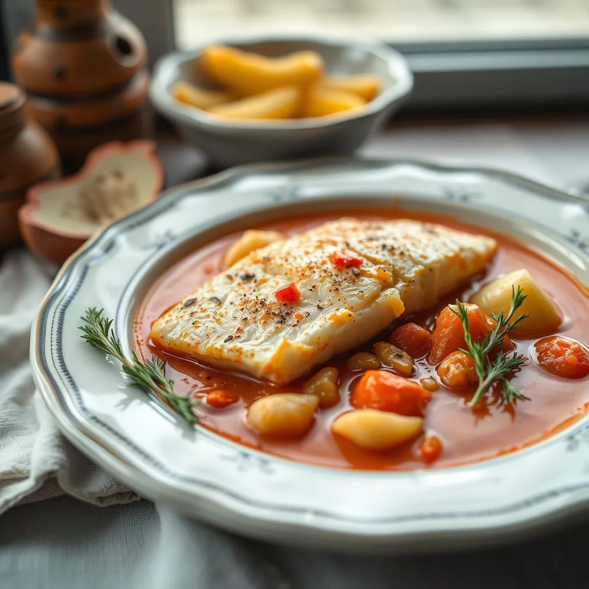 AI-generated photo Fish paprikash. AI-generated photo.