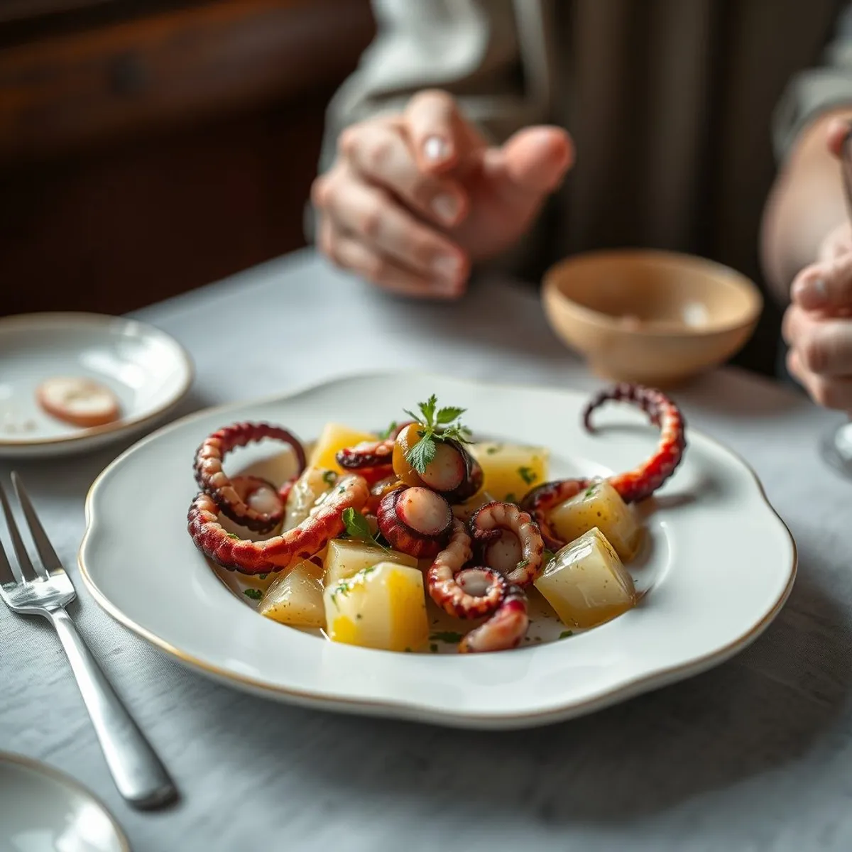 AI-generated photo Octopus salad. AI-generated photo.