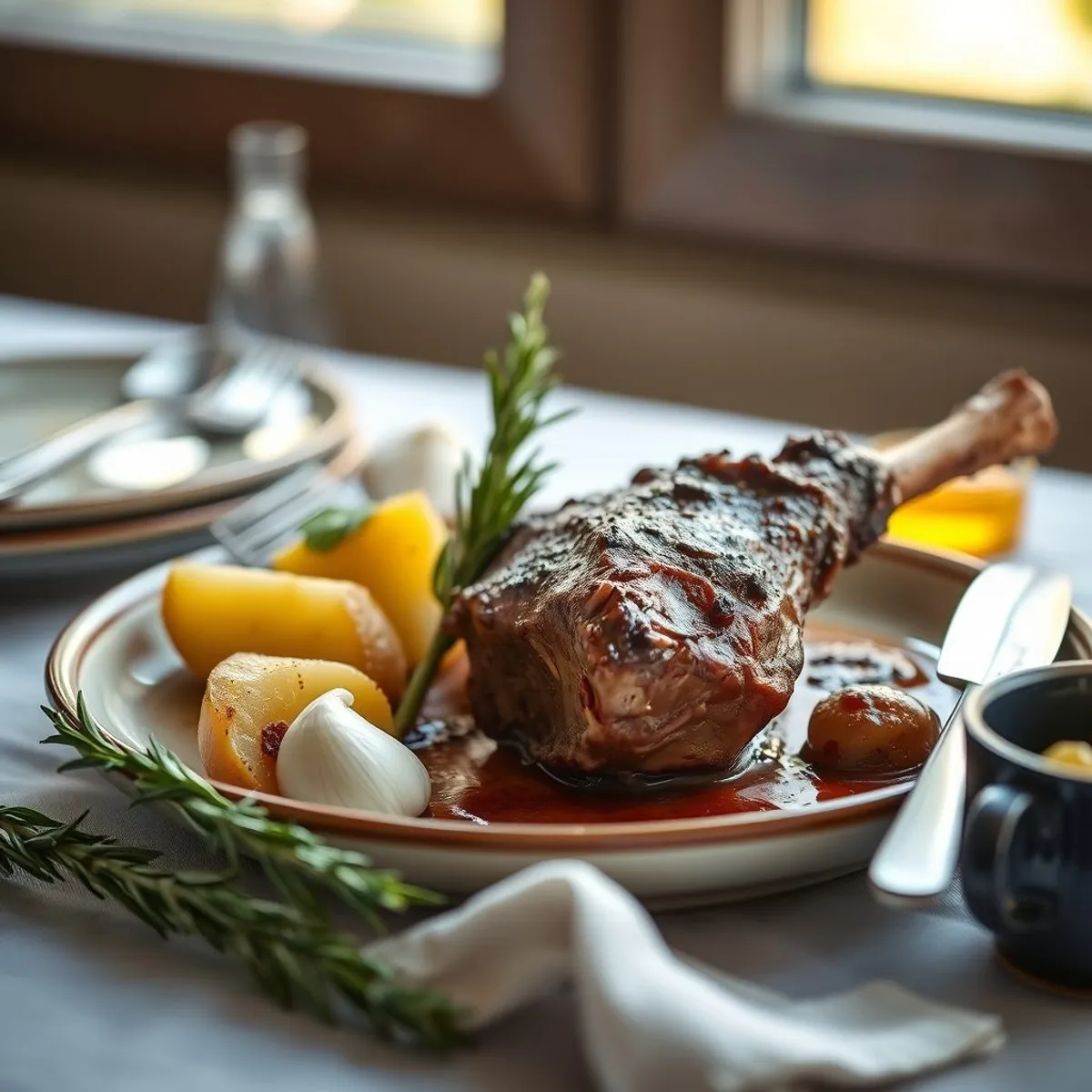 AI-generated photo Roast lamb. AI-generated photo.