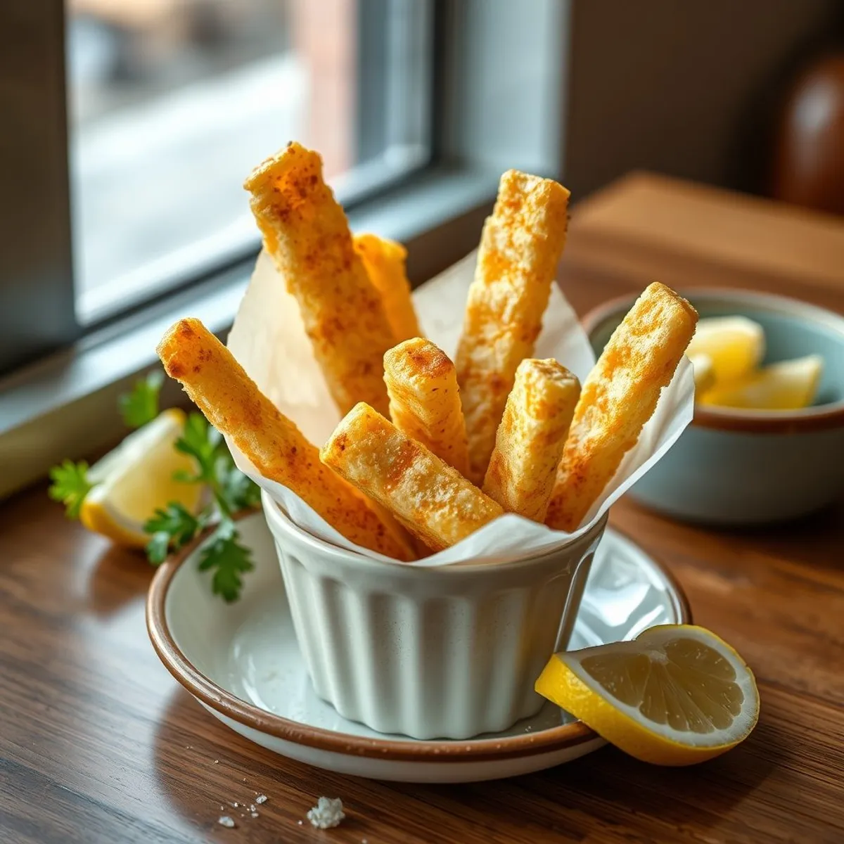 AI-generated photo Halloumi fries. AI-generated photo.
