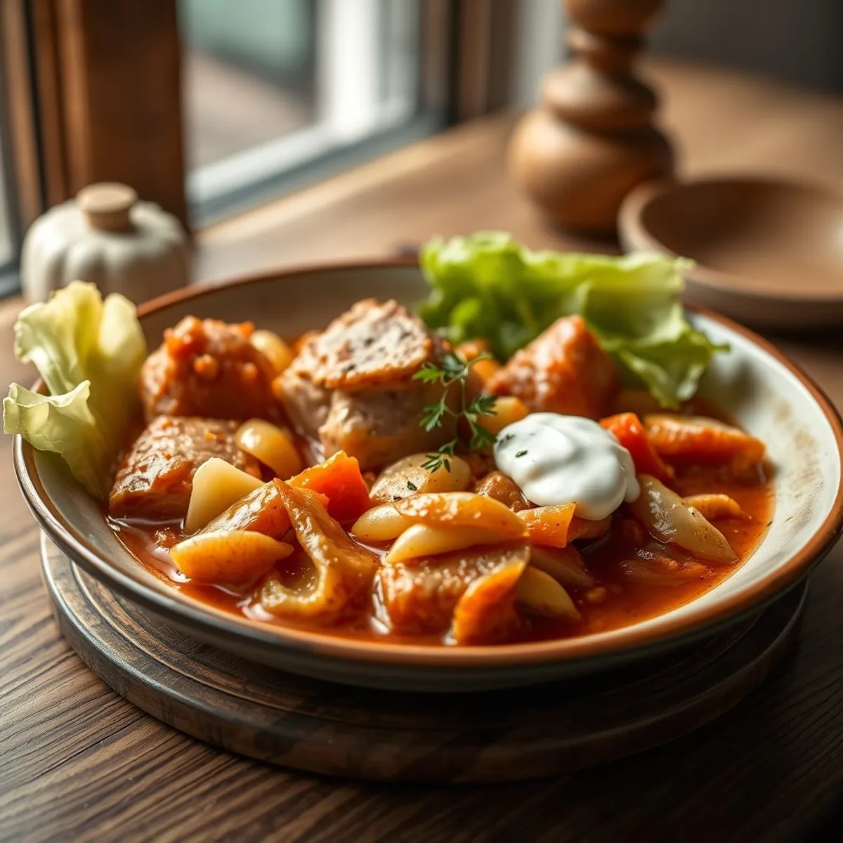 AI-generated photo Cabbage goulash. AI-generated photo.