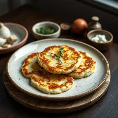 Potato pancakes. AI-generated photo.