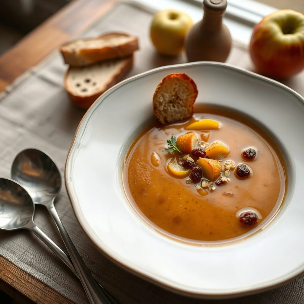 AI-generated photo Bread soup. AI-generated photo.