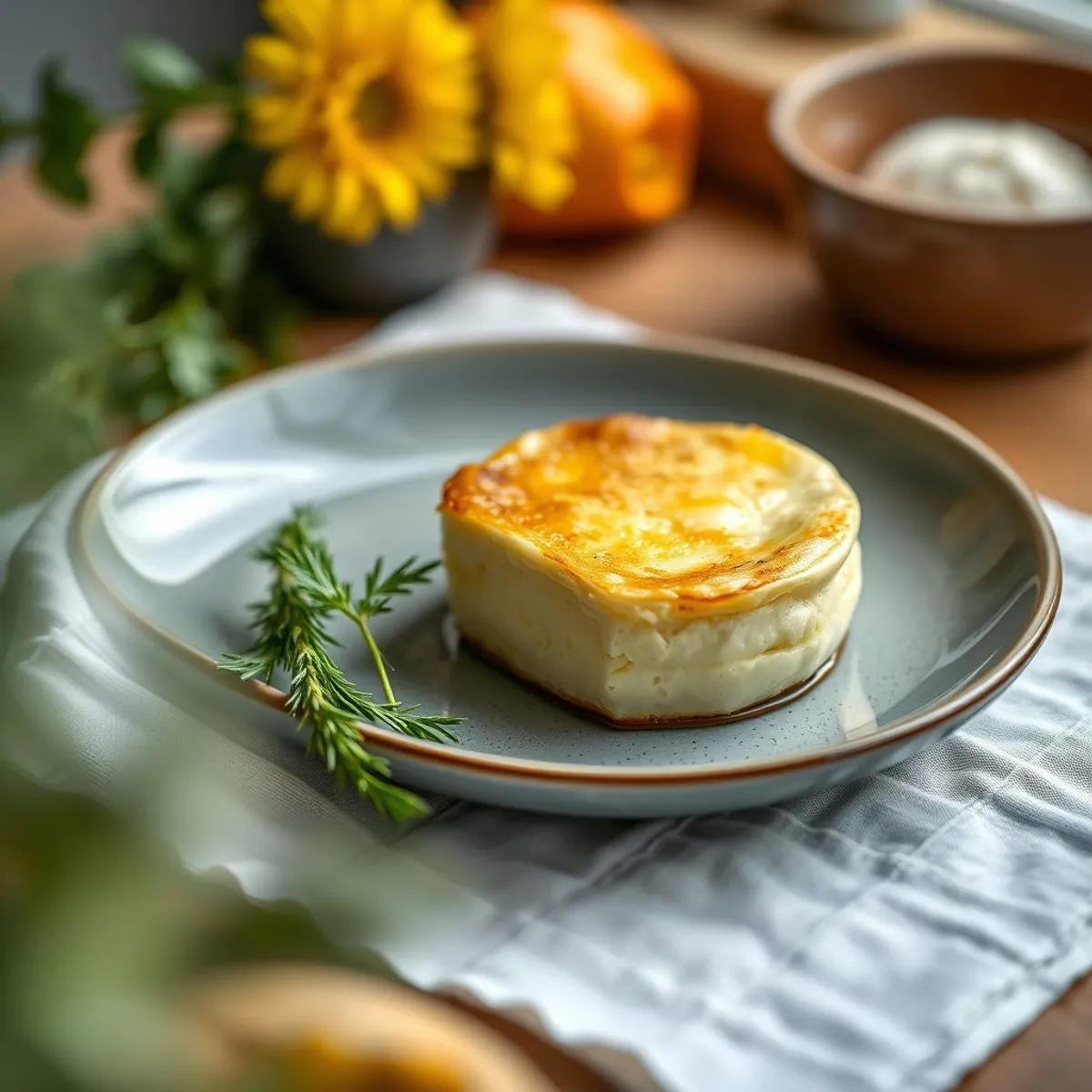 AI-generated photo Baked cheese. AI-generated photo.