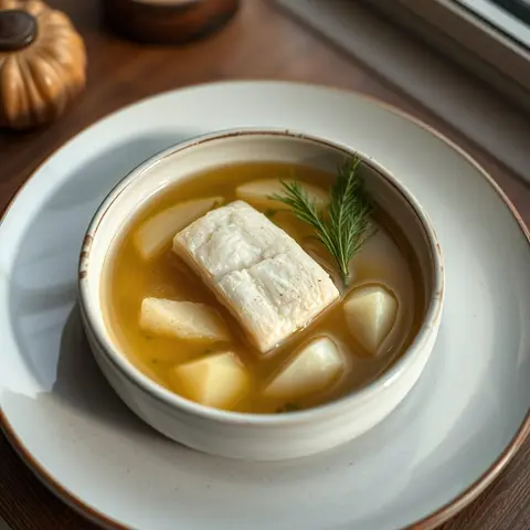 Fish soup. AI-generated photo.