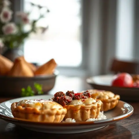 Meat pies. AI-generated photo.