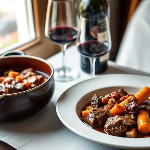 Boeuf bourguignon. AI-generated photo.