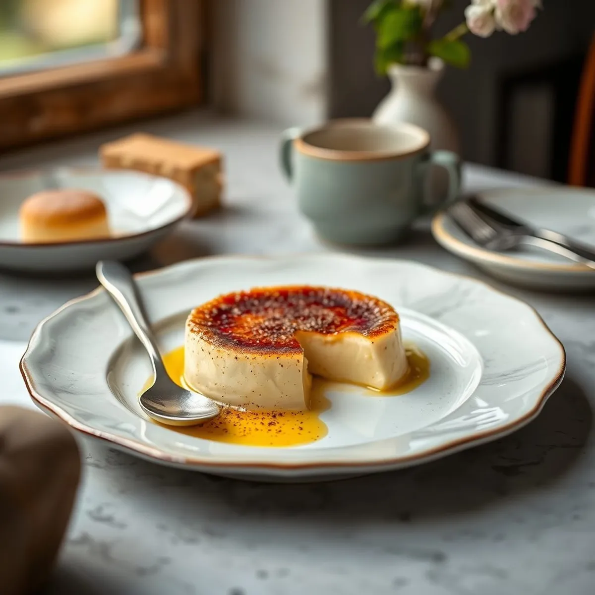 AI-generated photo Creme brulee. AI-generated photo.