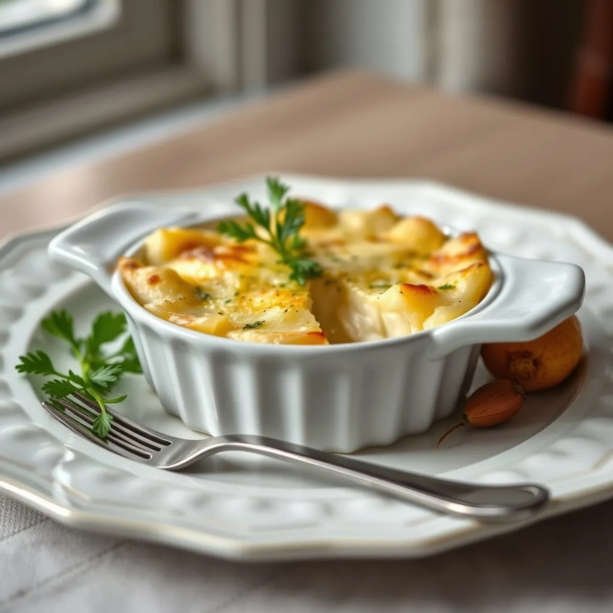 AI-generated photo Gratin dauphinois. AI-generated photo.