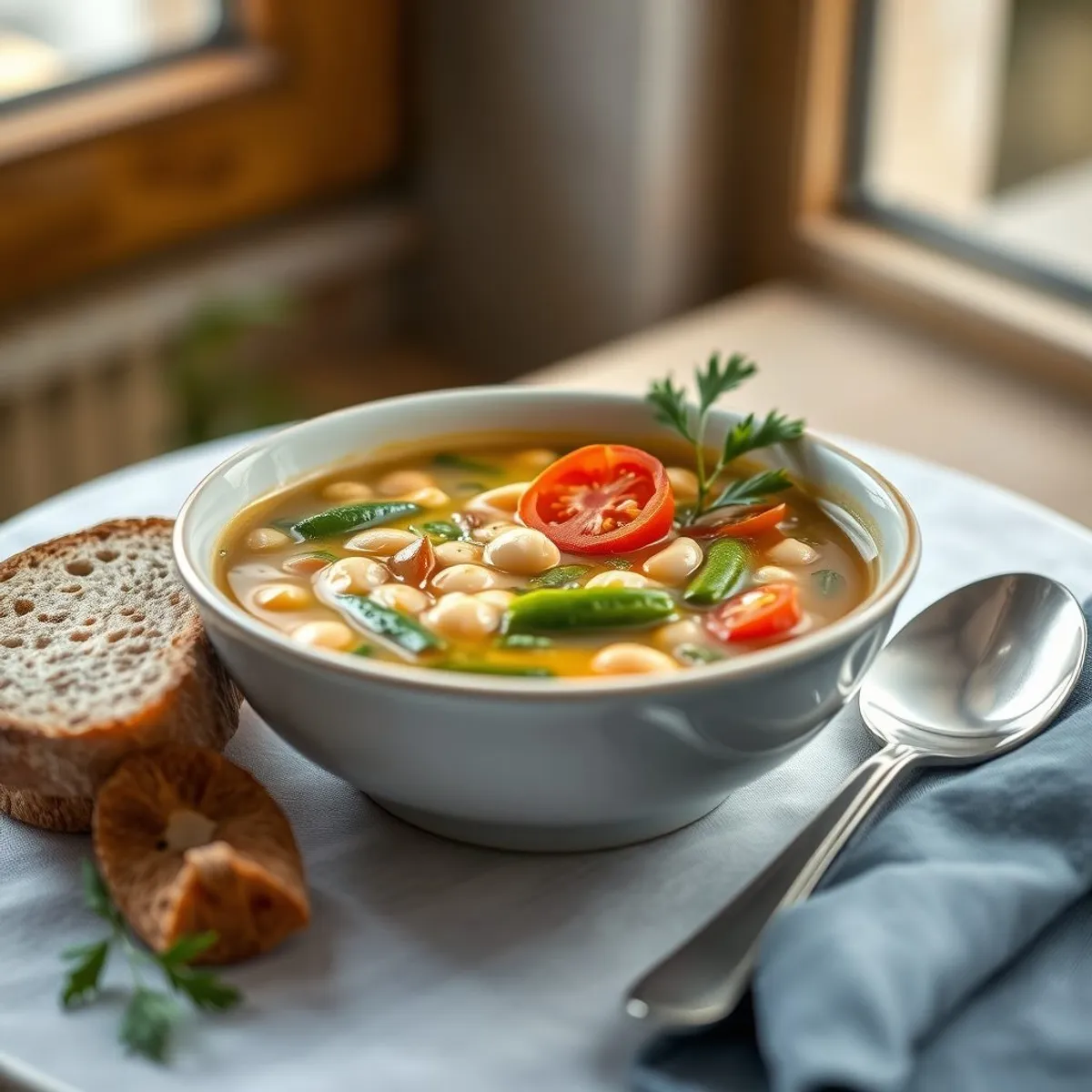 AI-generated photo Pistou soup. AI-generated photo.