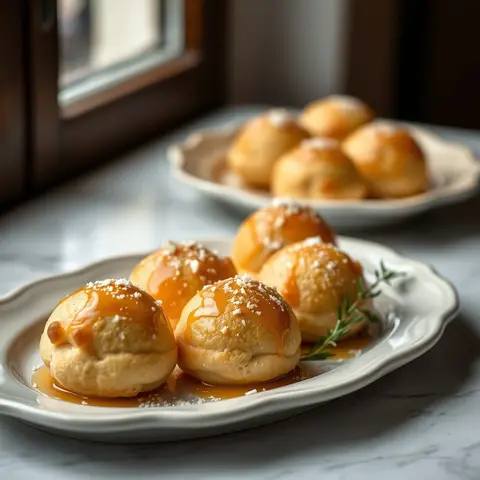 Profiteroles. AI-generated photo.