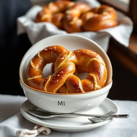 Soft pretzels. AI-generated photo.