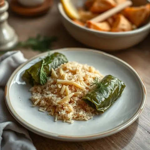 Cabbage dolmades. AI-generated photo.