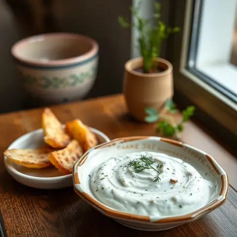 Tzatziki. AI-generated photo.