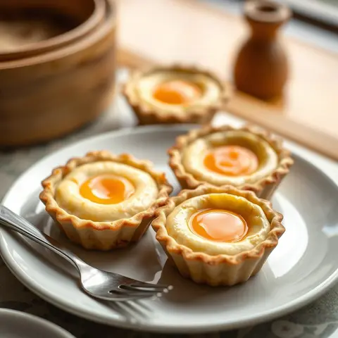 Egg tarts. AI-generated photo.