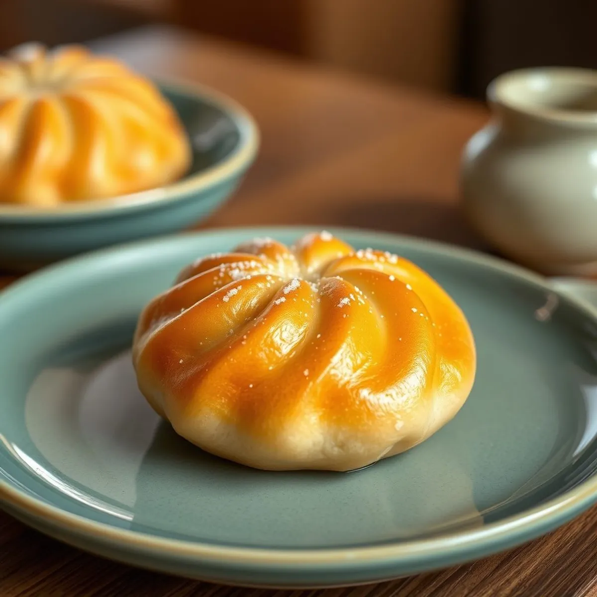AI-generated photo Pineapple bun. AI-generated photo.