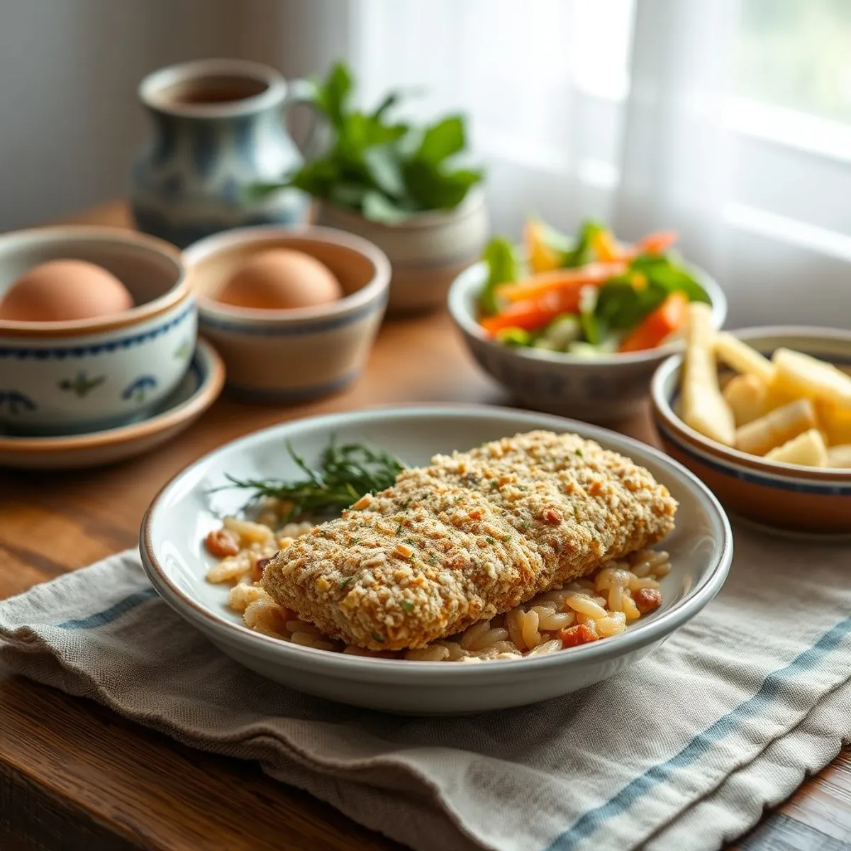 AI-generated photo Breaded pork. AI-generated photo.