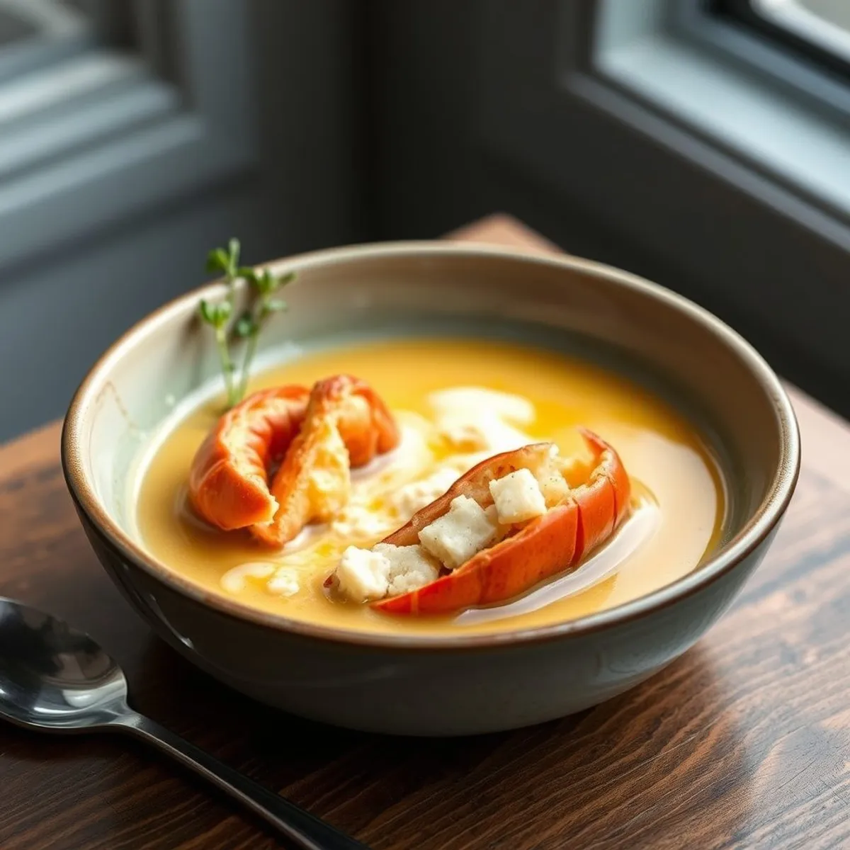 AI-generated photo Lobster soup. AI-generated photo.
