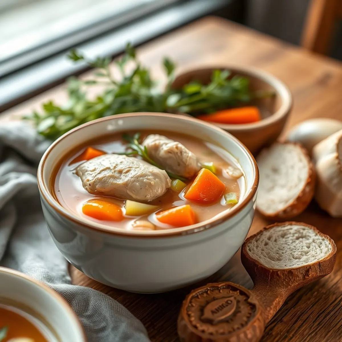 AI-generated photo Chicken soup. AI-generated photo.