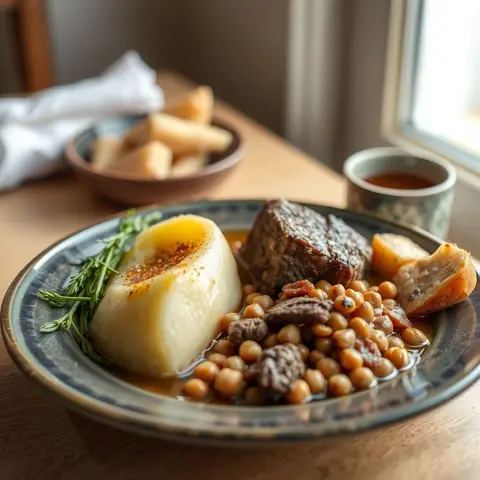 Cholent. AI-generated photo.
