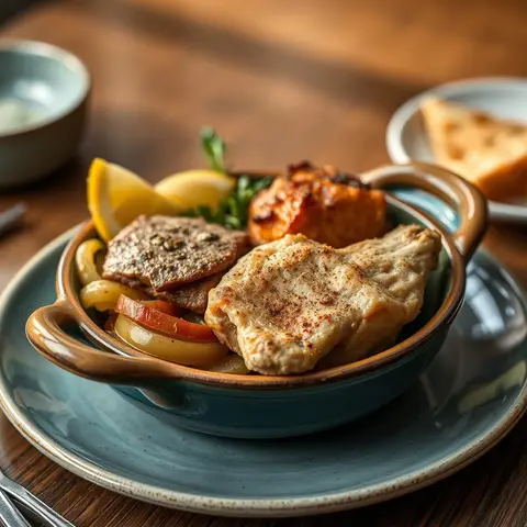Jerusalem mixed grill. AI-generated photo.